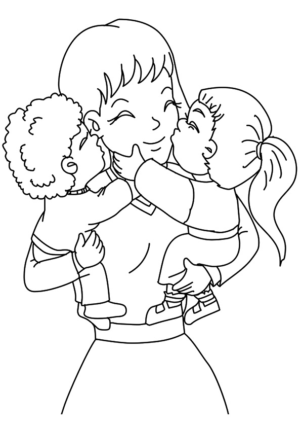 Children Love Mother Coloring Page