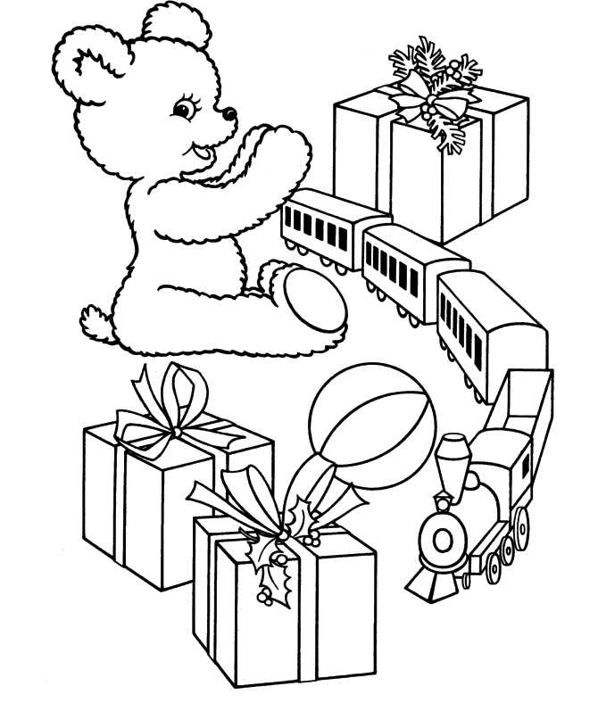 Christmas Train Coloring Page