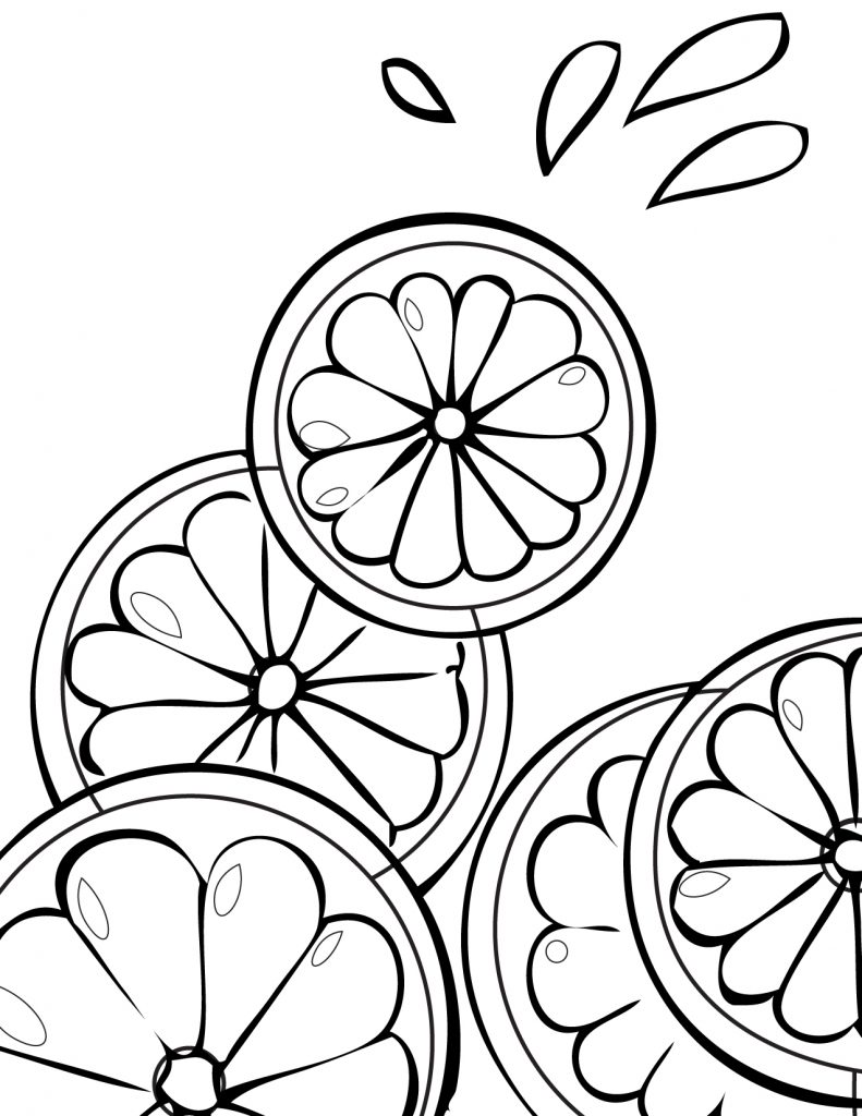 Citrus Fruit Coloring Page