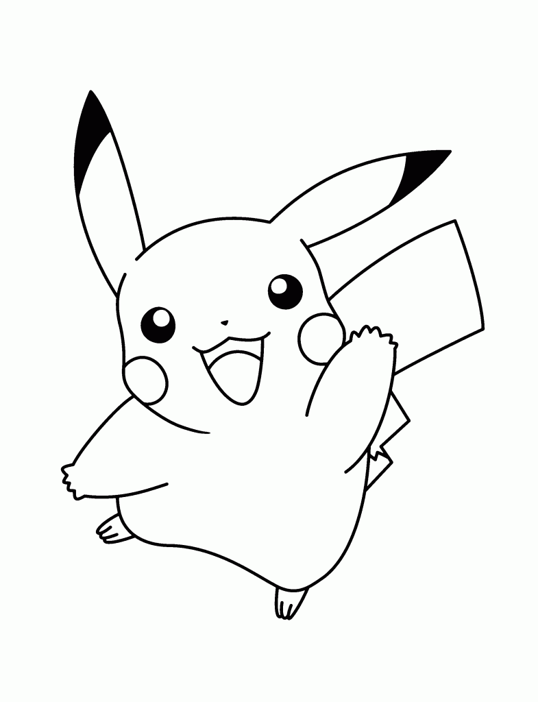 Pikachu Coloring Page - Desenho Para Colorir Pikachu Transparent