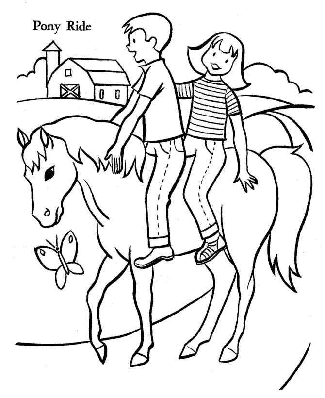 Coloring Page Horses