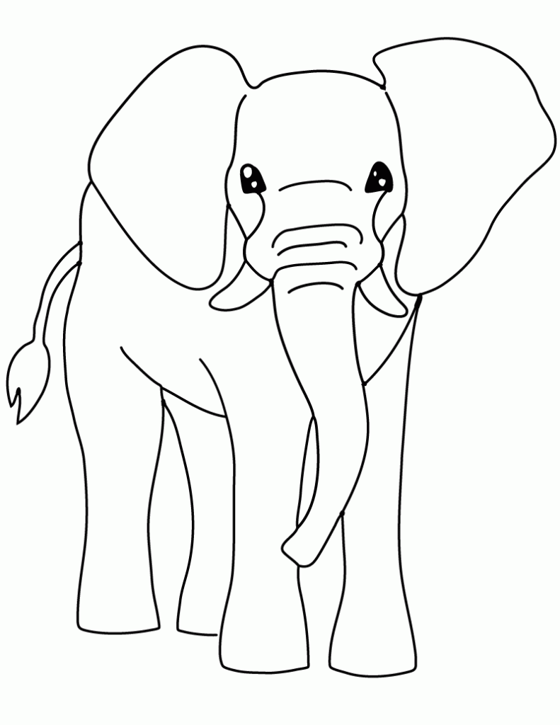 Coloring Page of An Elephant