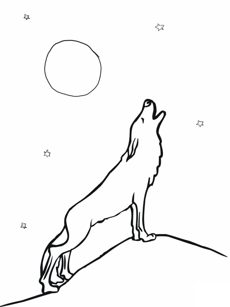 Coloring Page of a Wolf