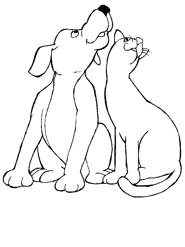 Coloring Pages of Cats and Dogs1