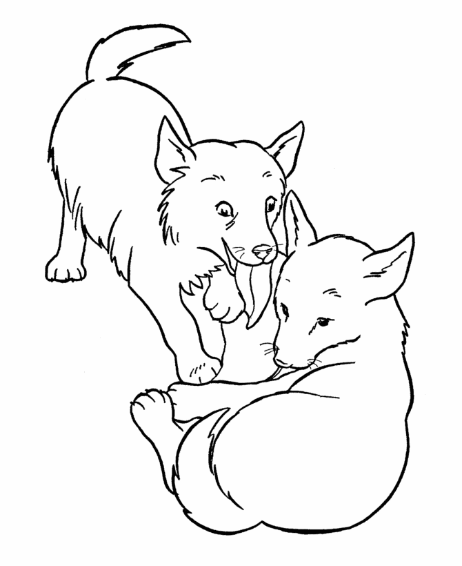 Coloring Pages of Dogs and Puppies