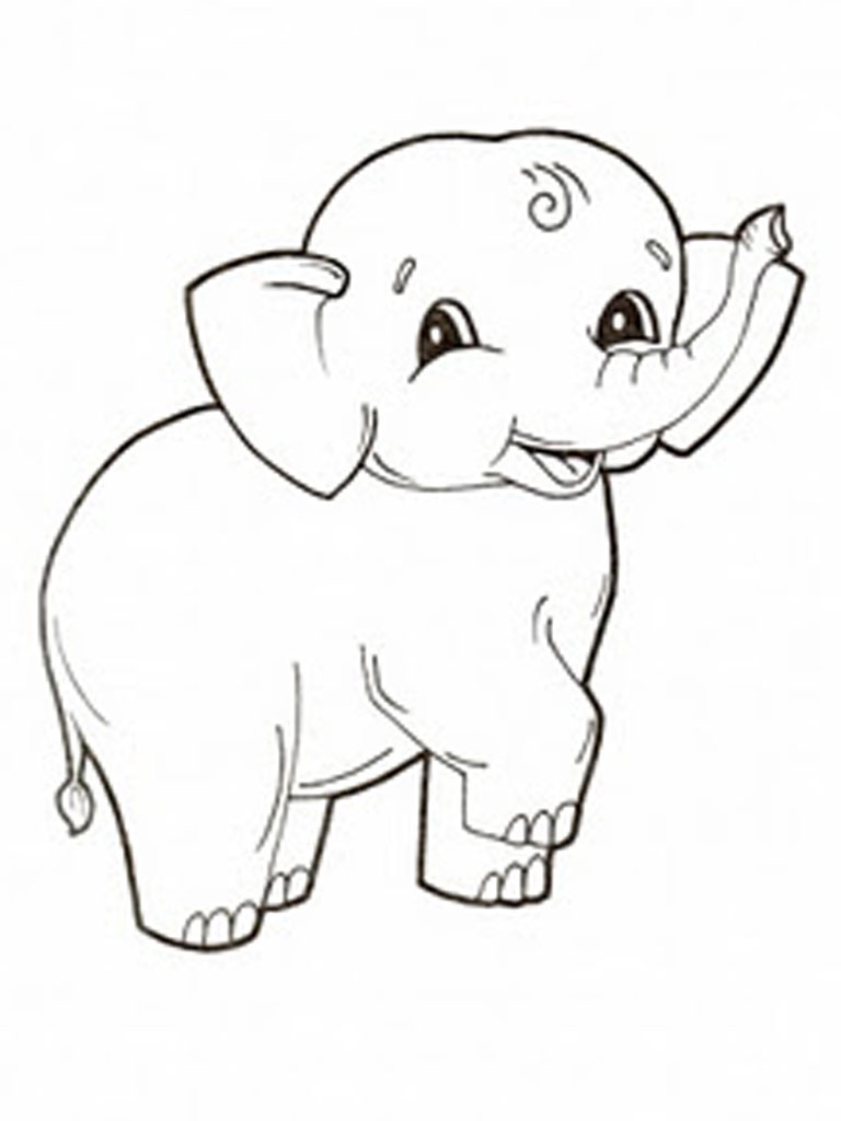 elephant coloring printable