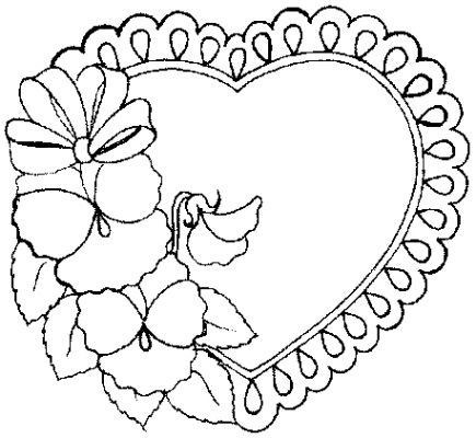 Coloring Pages of Flowers and Hearts