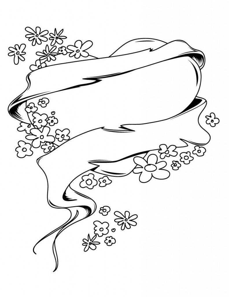 Coloring Pages of Hearts and Flowers