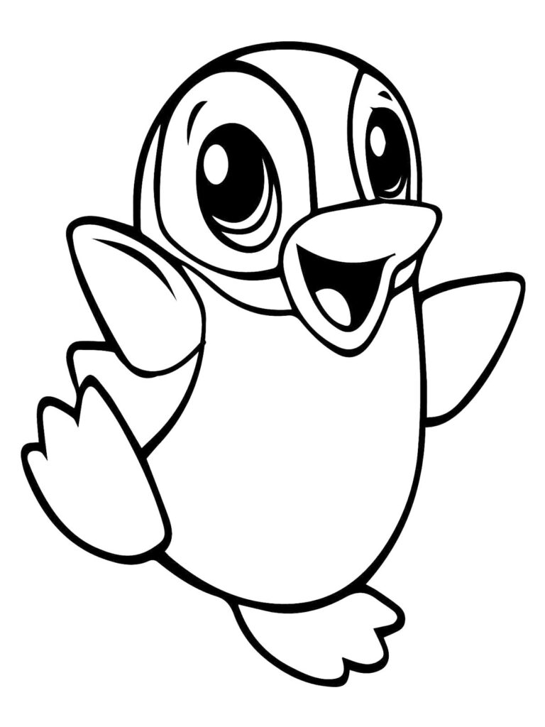 Cute Baby Penguin Coloring Page