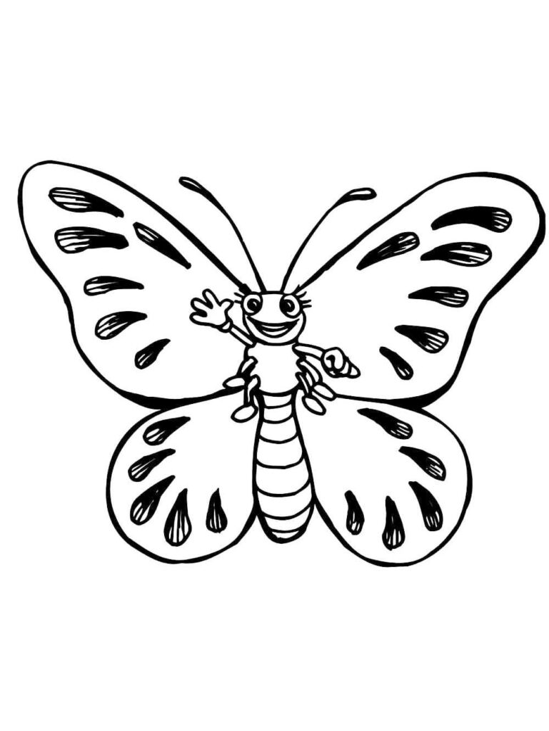 Cute Butterfly Coloring Page