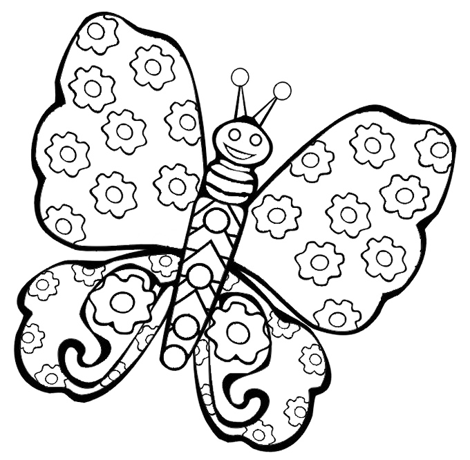 Cute Butterfly Coloring Page