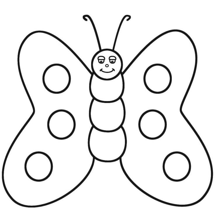 Cute Cartoon Butterfly Coloring Page