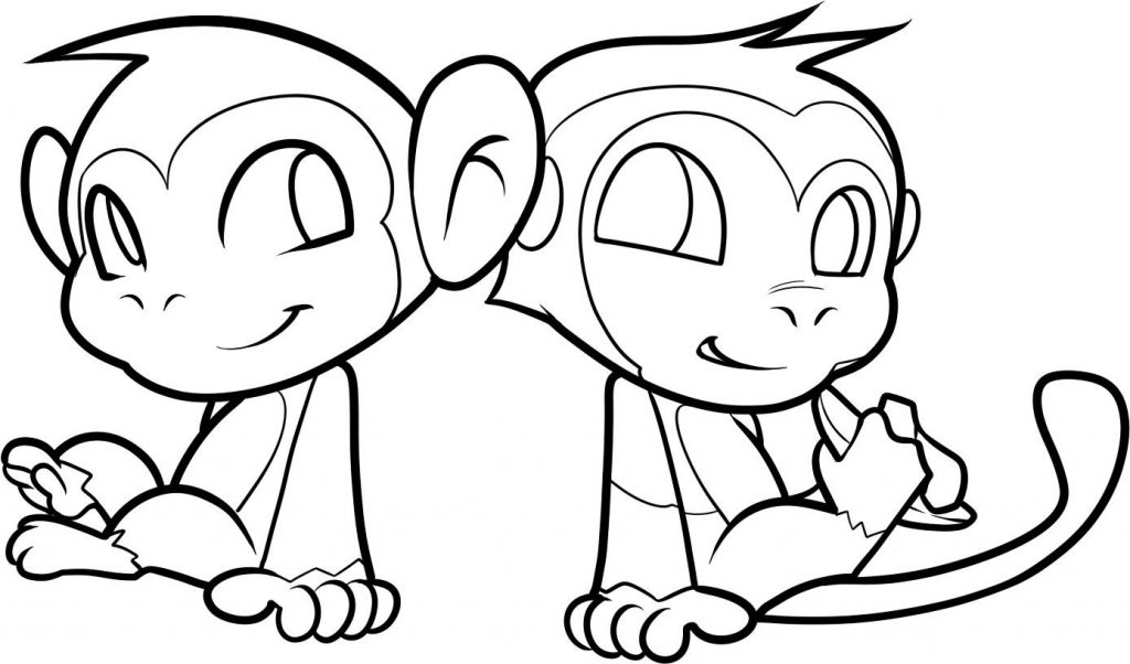 Cute Monkey Coloring Pages