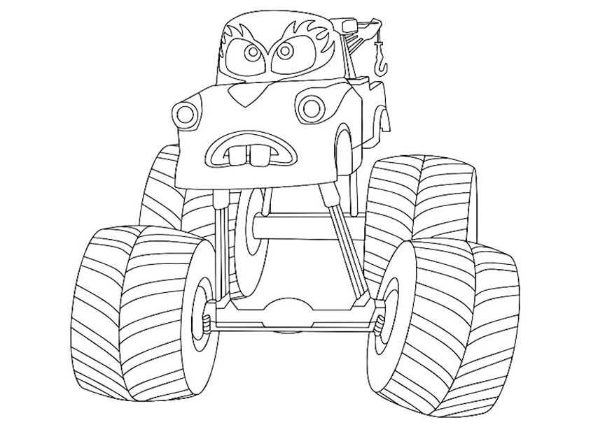 Cute Monster Truck Coloring Page