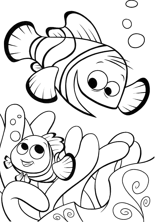 Cute Ocean Fish Coloring Page