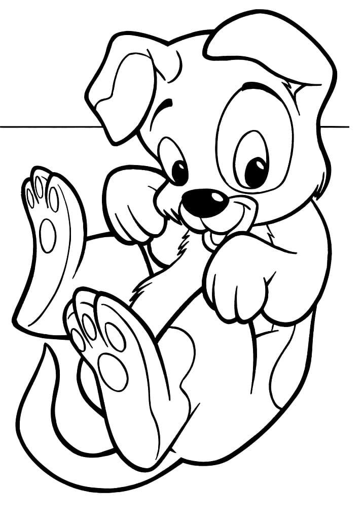 Cute Puppy Dog Coloring Page