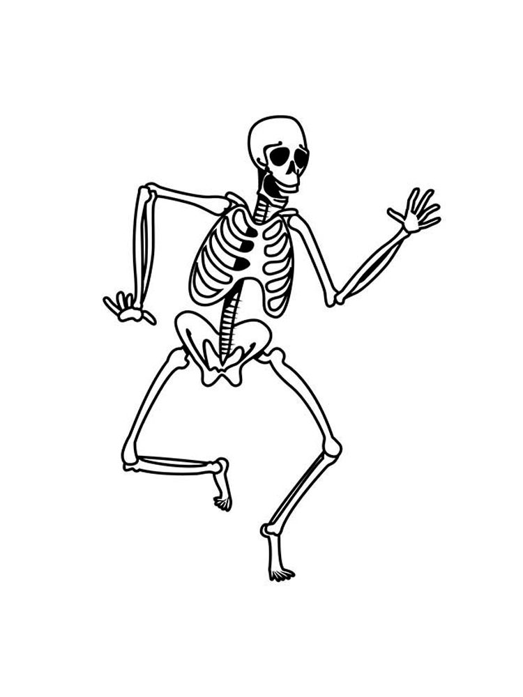 Dancing Skeleton Coloring Page