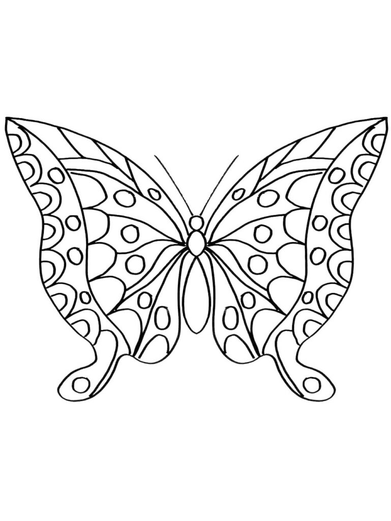 Detailed Butterfly Coloring Page