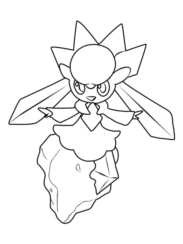 Diancie Pokemon Coloring Page