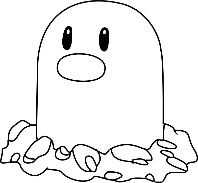 Diglett Pokemon Coloring Page