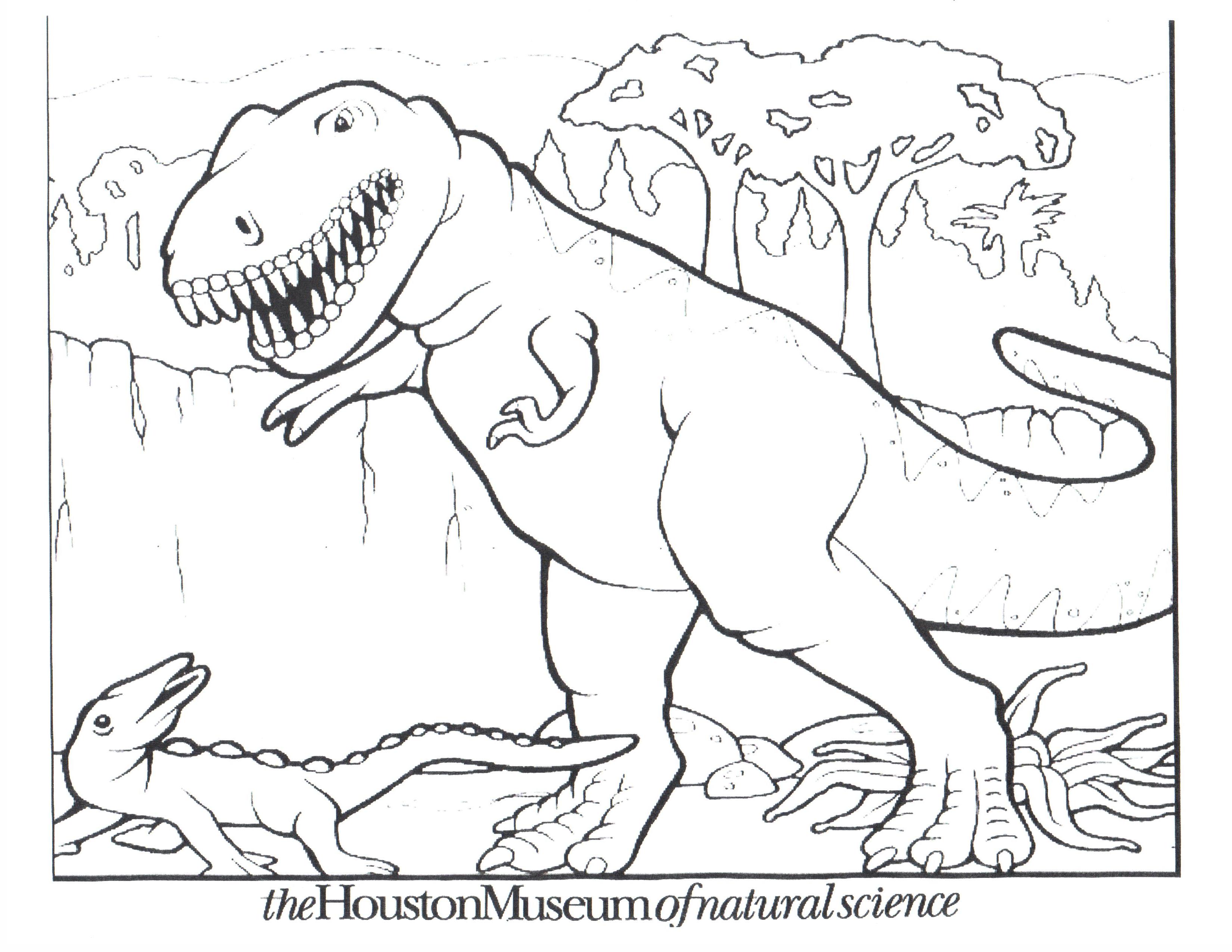 t rex coloring page for kids