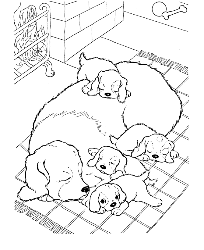Dog and Puppy Coloring Pages
