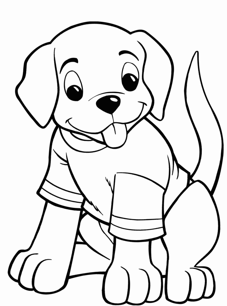 Dog With Tshirt Coloring Page