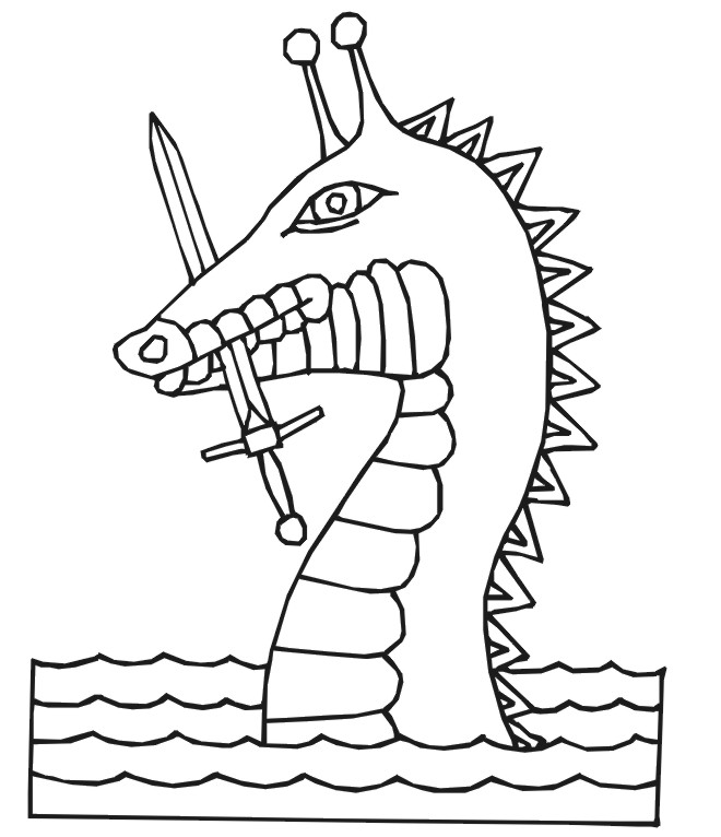 Dragon With Sword Coloring Page