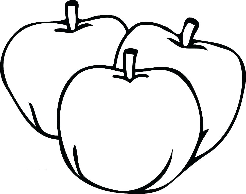 Easy Apple Coloring Page for Kids