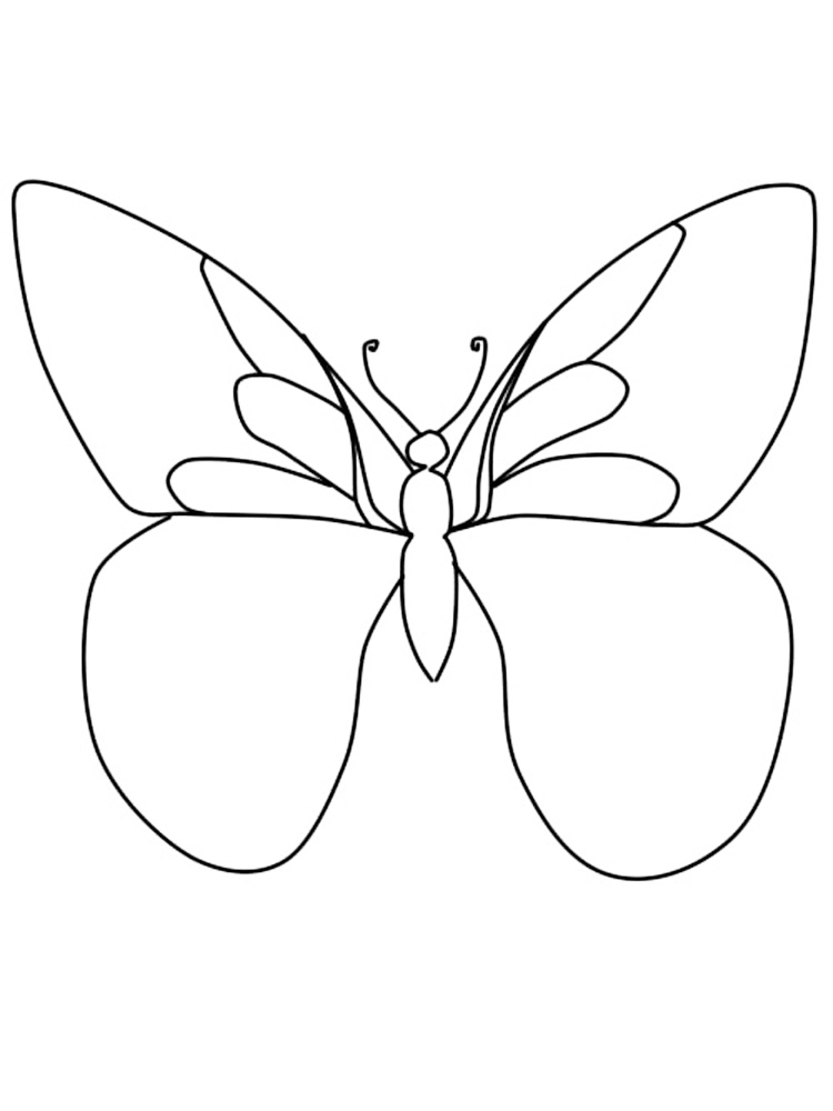 Easy Butterfly Outline Coloring Page