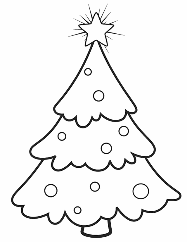 Christmas Tree Coloring Page For Kids