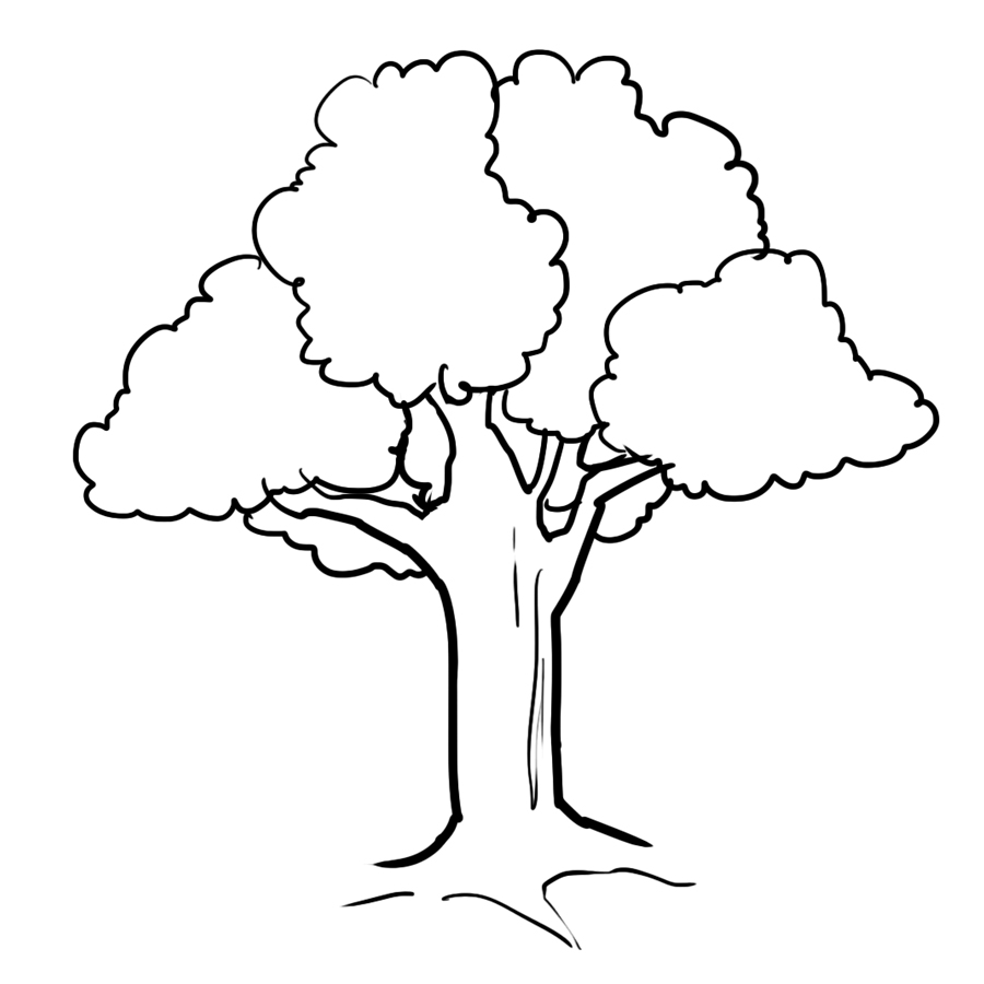 Easy Tree Coloring Page