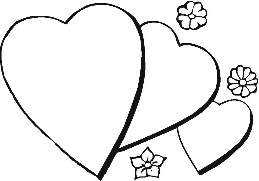Flowers and Hearts Coloring Pages
