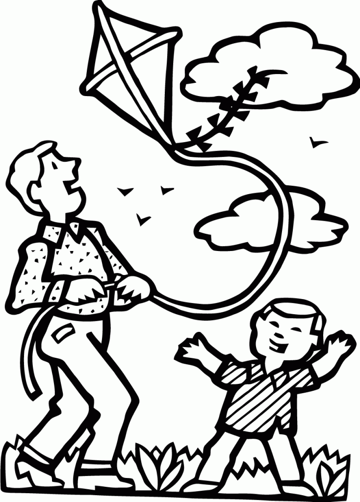 Fly Kites Coloring Pages