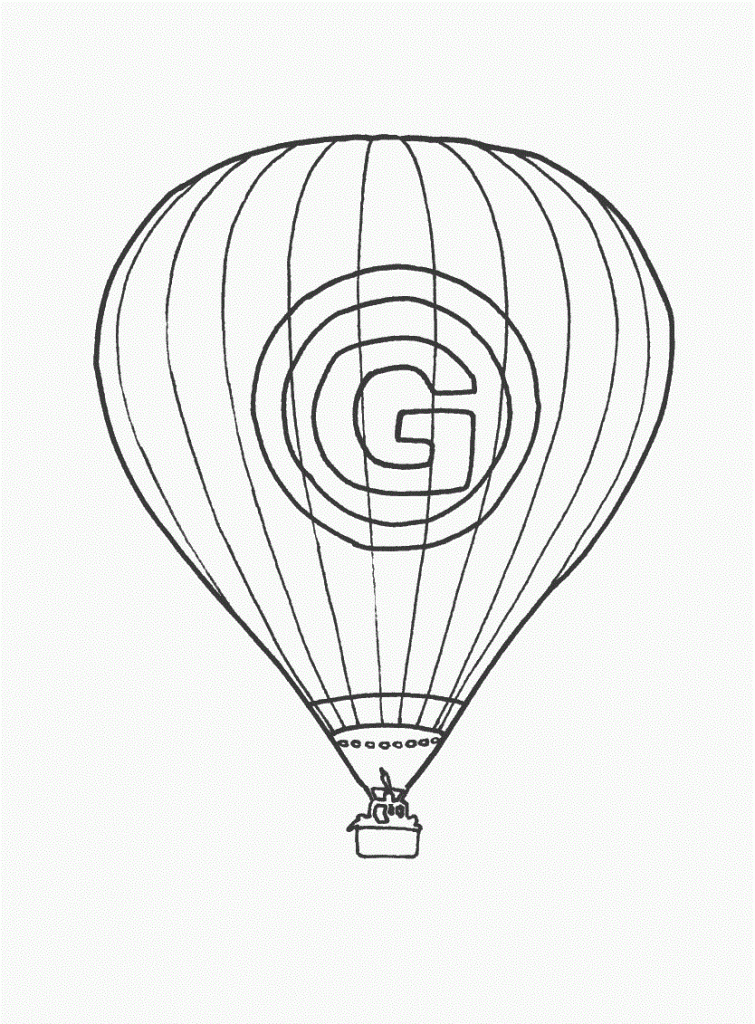 For Kids Hot Air Balloon Coloring Pages