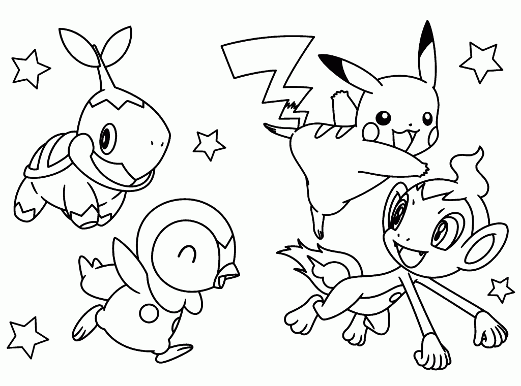 Fourth Generation Starter Pokemon Coloring Pages