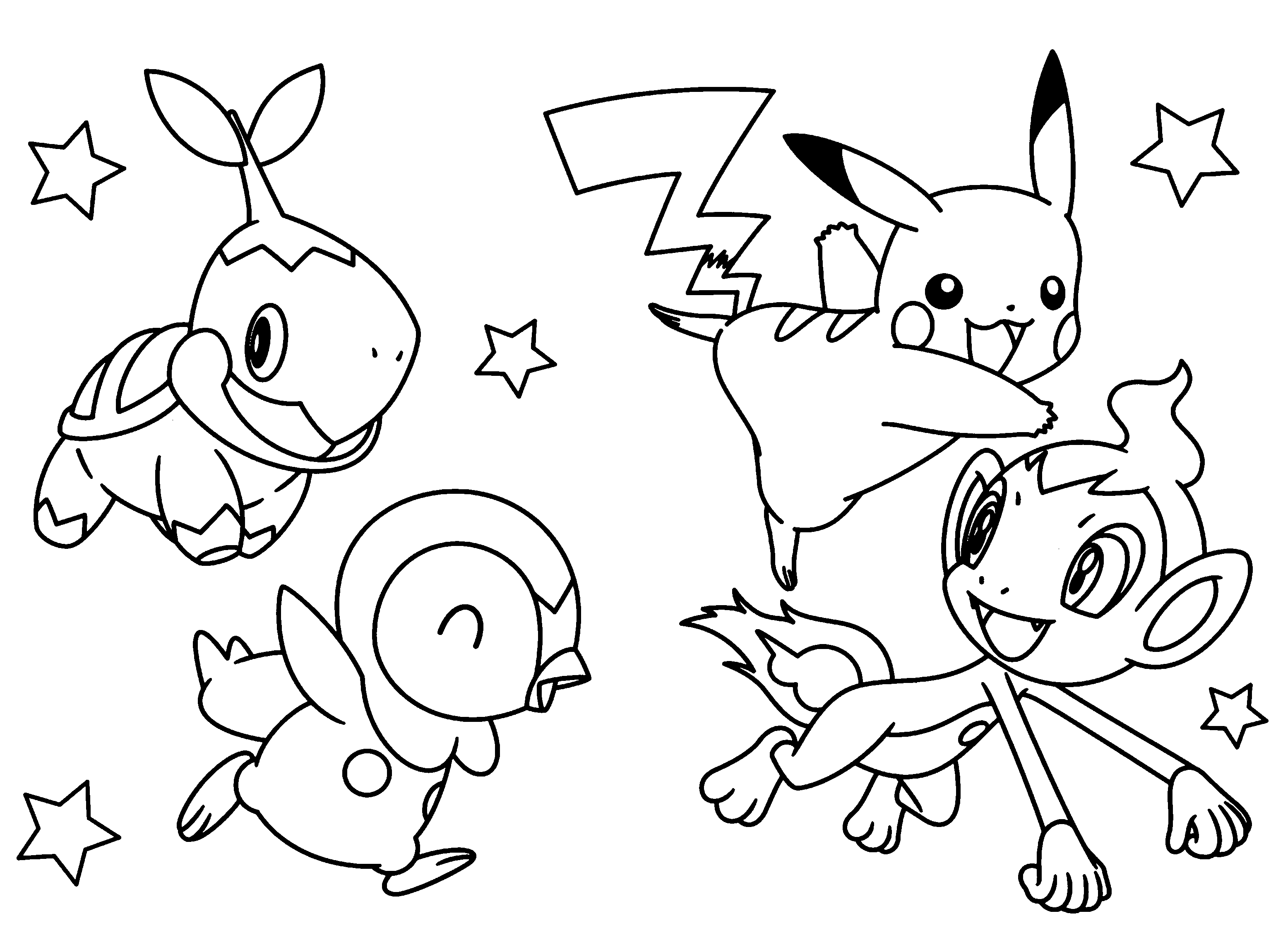 Pokemon Starters Coloring Pages