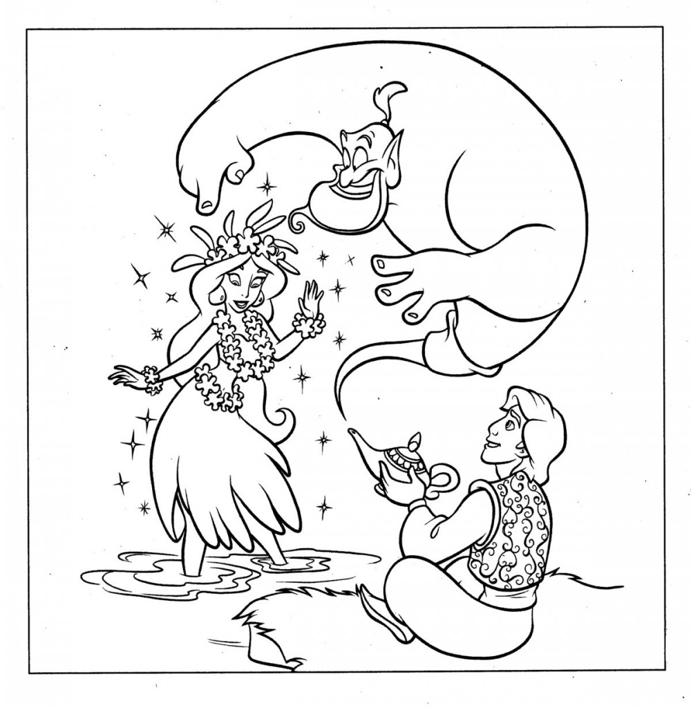 Free Aladdin Coloring Pages