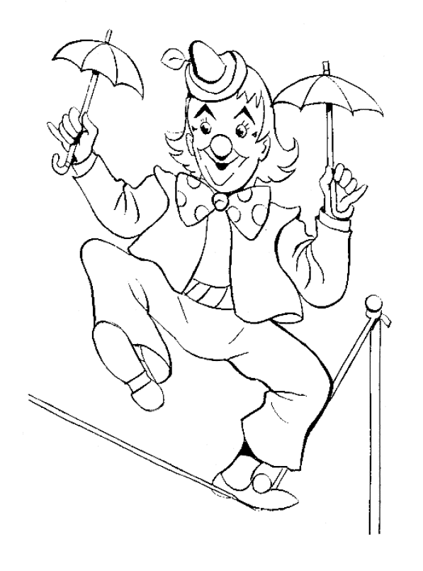 Free Clown Coloring Page For Kids