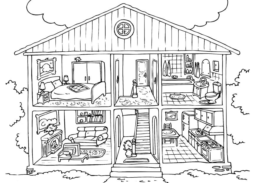 free printable coloring pages of houses