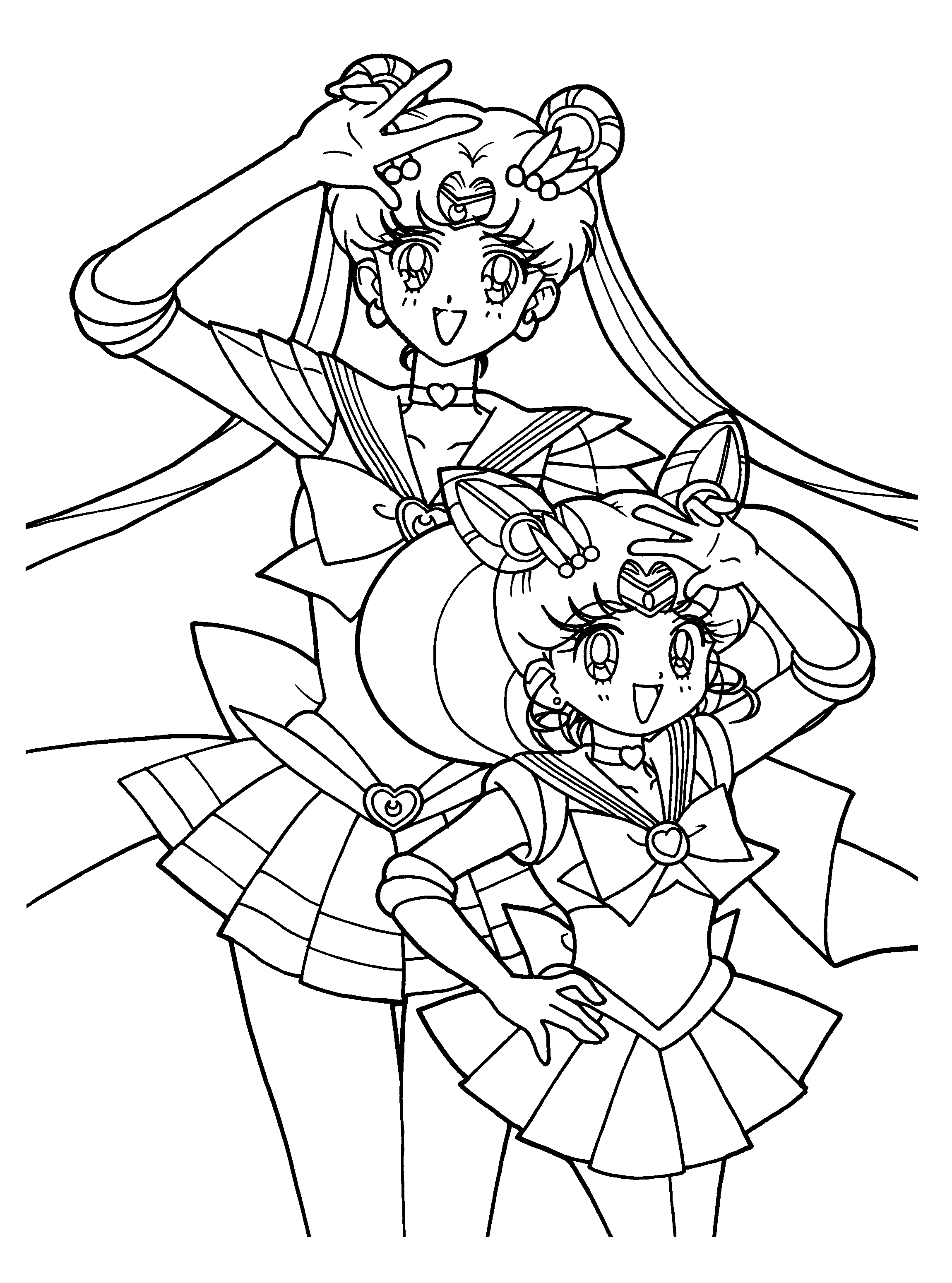 sailor mini moon kneel coloring pages - photo #7