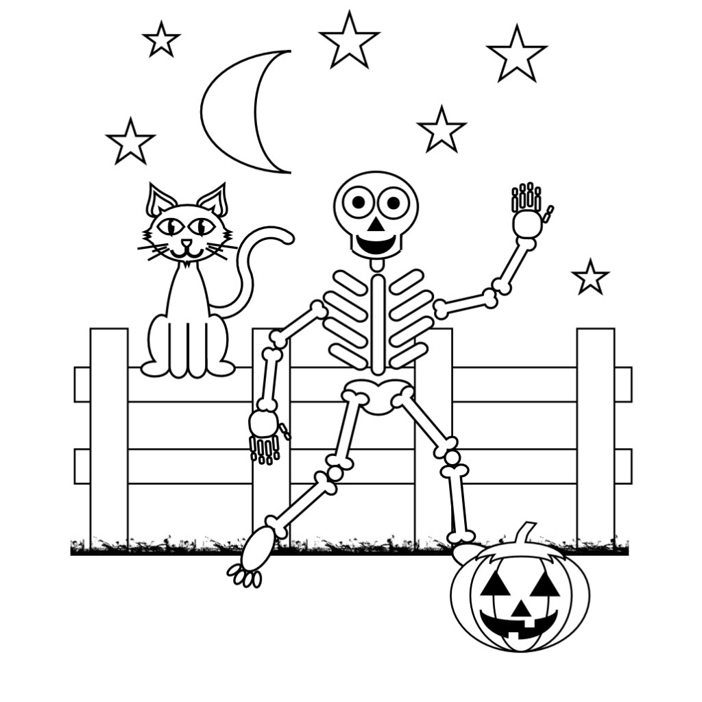 Free Skeleton Coloring Pages for Halloween