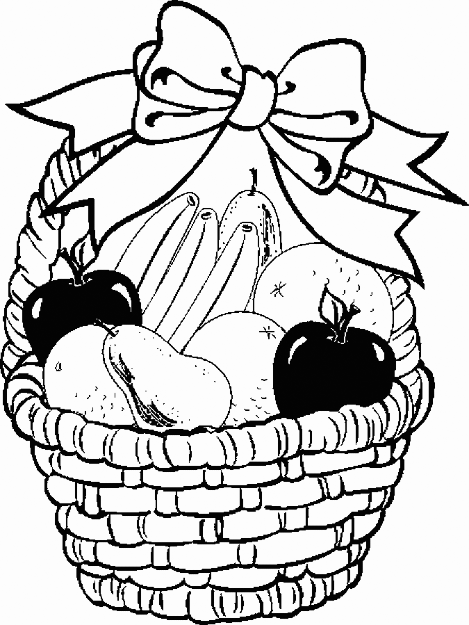 Fruit Gift Basket Coloing Page