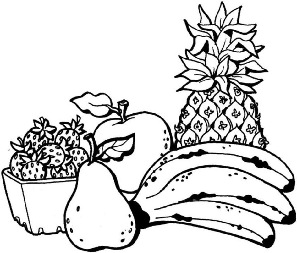 Fruits Coloring Page for Kids