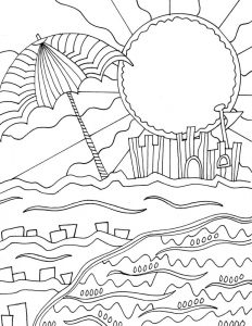 Beach Coloring Pages - Beach Scenes & Activities