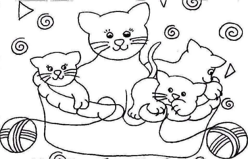 Funny Cat Coloring Pages