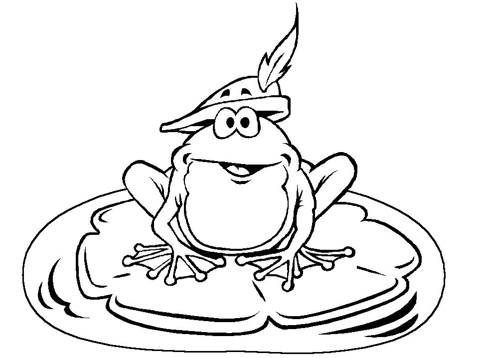 Funny Frog Coloring Page
