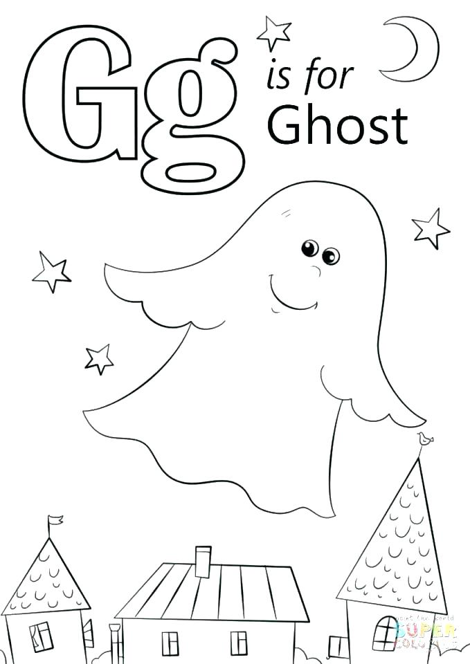 G is fo Ghost Coloring Page