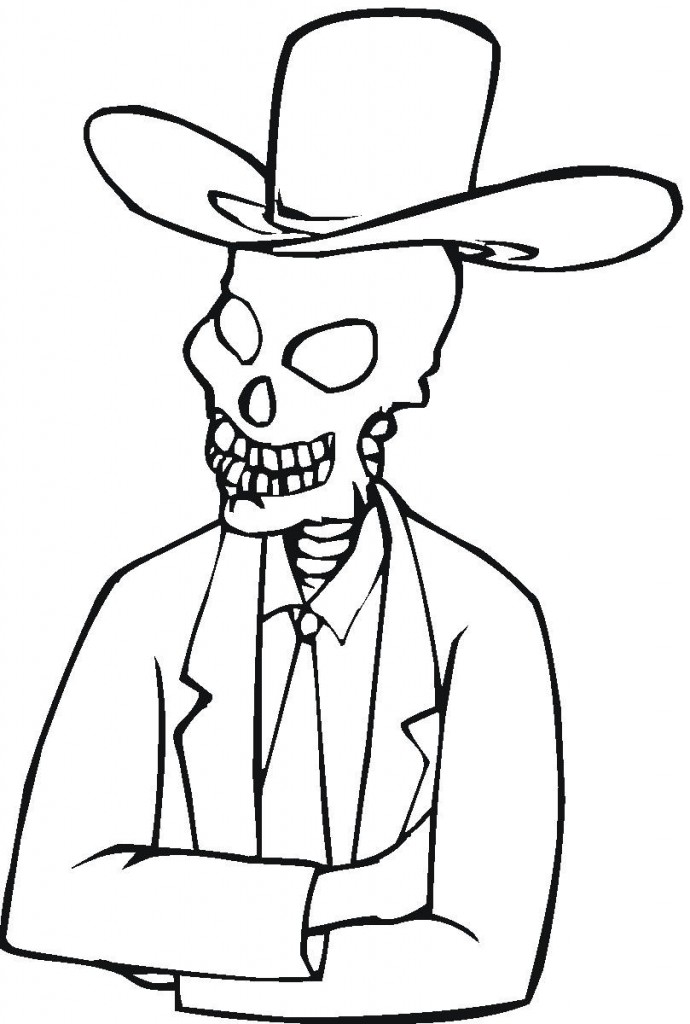 Ghost Skeleton Coloring Pages