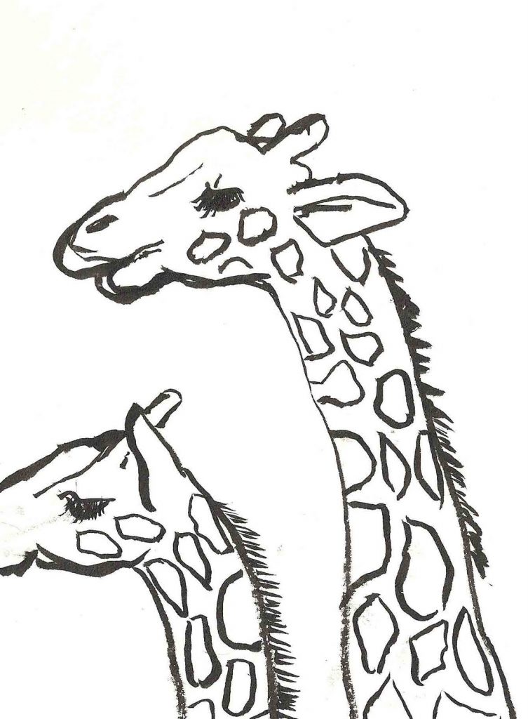 Giraffe Coloring Page for Kids Photos
